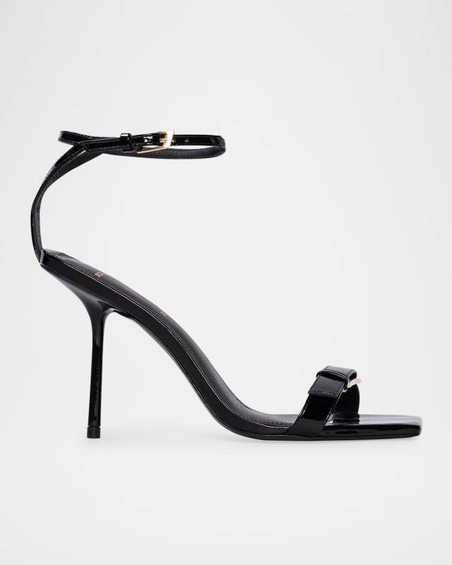 Leather Buckle Ankle-Strap Sandals